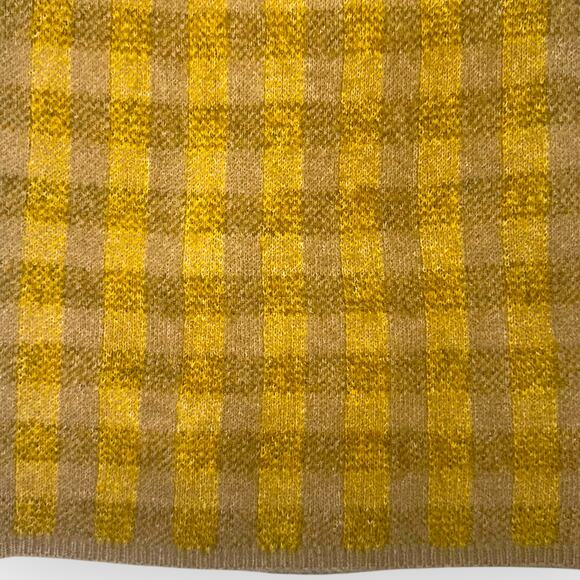 Shop Stevie NWT Vienna Plaid Skirt Knit Sweater Pencil Skirt Size S Tan Yellow - Picture 10 of 12